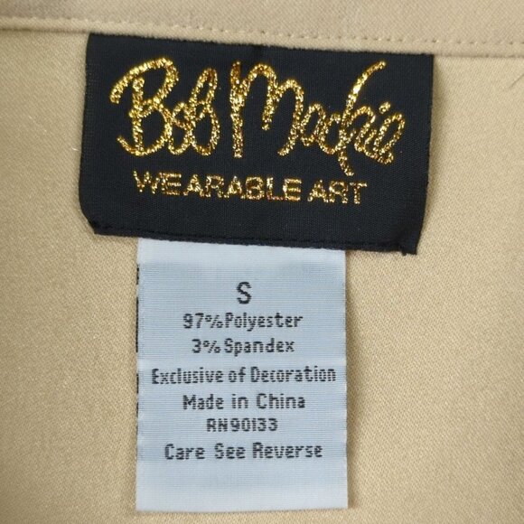 Bob Mackie Yellow Embroidered Button Down Top, Women's Small - Picture 9 of 9